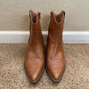 Universal Thread brown faux leather cowgirl ankle boots